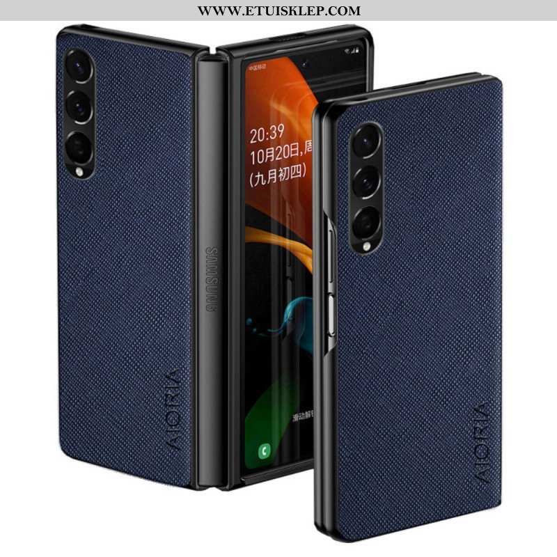 Etui do Samsung Galaxy Z Fold 4 Tkana Tekstura Ze Sztucznej Skóry Aioria